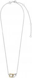 Gold and Silver Circle and Square Link Necklace 34025ZY