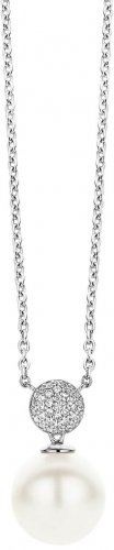 TI SENTO Sinlge Pearl Cubic Zirconia Necklace 3854PW
