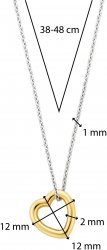 Silver and Gold Plated Heart Necklace 34022SY