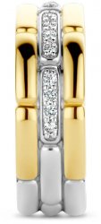 TI SENTO Gold Cubic Zirconia Three Band Ring 12270ZY