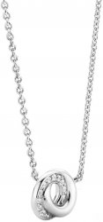 TI SENTO Siver Cubic Zirconia Double Circle Necklace 3915ZI