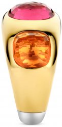 Gold Plated Chunky Three Stone Ring 122850R