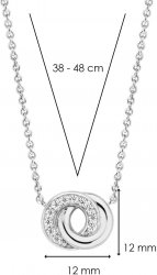 TI SENTO Siver Cubic Zirconia Double Circle Necklace 3915ZI