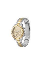 Boss Women's Novia Gold Toned Metallic Dial With Index, Two Toned Link Bracelet Watch