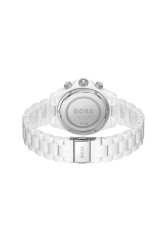 Boss Women's Novia White Ceramic Bracelet Strap With Classic White Mineral Dial Watch