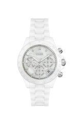 Boss Women's Novia White Ceramic Bracelet Strap With Classic White Mineral Dial Watch