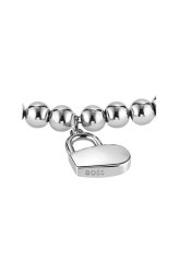 Boss Women's Beaded Collection Heart Pendant Bracelet
