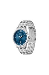 Men's Boss Elite Collection With Blue Index And Stainless Steel Strap Watch