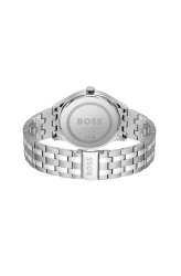 Men's Boss Elite Collection With Blue Index And Stainless Steel Strap Watch