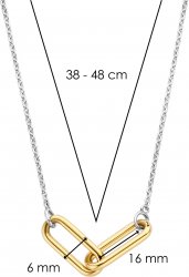 TI SENTO Silver and Gold Double Link Necklace 3966SY