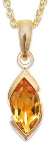 Unique Silver and Gold Plated Necklace with Golden Citrine Drop