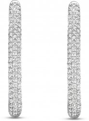 TI SENTO Silver Cubic Zirconia Large Oval Hoops 7902ZI