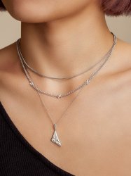 Ania Haie Silver Cross Station Cubic Zirconia Necklace