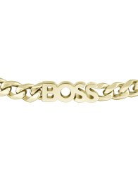 Boss Women's Kassy For Her Gold Coloured Curb Link Boss Logo Bracelet