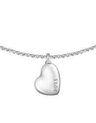 Boss Women's Honey Silver Coloured Bracelet With Abstract Heart Pendant