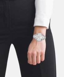 Boss Women's Novia Link Bracelet With Silver White Crystal Dial Watch