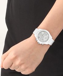 Boss Women's Novia White Ceramic Bracelet Strap With Classic White Mineral Dial Watch