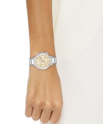 Boss Women's One Stainless Steel Case And Link Bracelet, Gold Toned Metallic Dial Watch