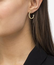Boss Women's Zia Diamond Cut Gold Coloured Hoops