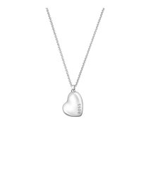 Boss Women's Honey Silver Coloured Necklace With Abstract Heart Pendant