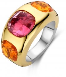 Gold Plated Chunky Three Stone Ring 122850R