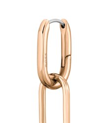 Boss Women's Tessa Rose Coloured Chunky Paper Link Earrings With Boss Logo