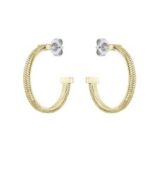 Boss Women's Zia Diamond Cut Gold Coloured Hoops