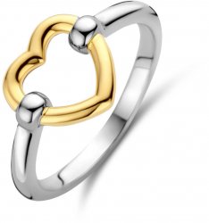 Silver and Gold Plated Heart Ring 12291SY