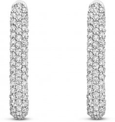 TI SENTO Silver Cubic Zirconia Oval Hoops 7901ZI