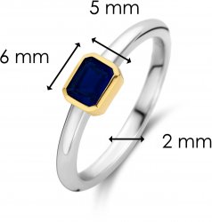 TI SENTO Silver Single Blue Zirconia Ring 12273BY
