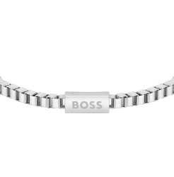 Men's Boss Chain For Him Box Link Bracelet With Boss Logo