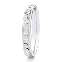 Juni Palladium 500 2.5mm Medium Court Diamond Cut Wedding Ring