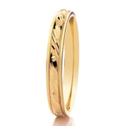 Rhea 9ct Yellow Gold 3mm Medium Court Diamond Cut Wedding Ring