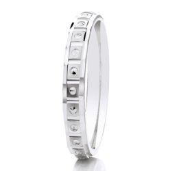 Thalia 18ct White Gold 3mm Medium Flat Court Diamond Cut Wedding Ring