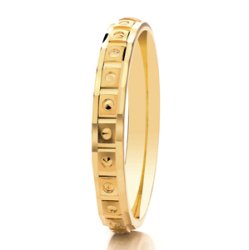 Thalia 18ct Yellow Gold 2.5mm Medium Flat Court Diamond Cut Wedding Ring