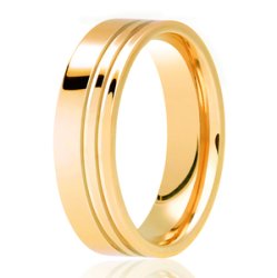 Sierra 9ct Yellow Gold Light Flat Court Diamond Cut Wedding Ring
