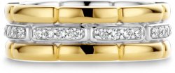 TI SENTO Gold Cubic Zirconia Three Band Ring 12270ZY