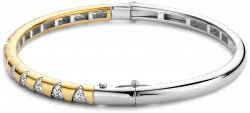 TI SENTO Gold and Cubic Zirconia Sunray Bangle  2955ZY