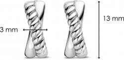 TI SENTO Silver Double Twist Hoop Earrings 7667ST