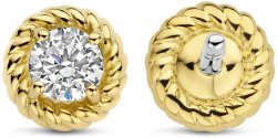 Silver and Gold Plated Cubic Zirconia Single Studs 7934ZY