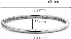 TI SENTO Silver Plain Bangle 2889SI