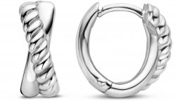 TI SENTO Silver Double Twist Hoop Earrings 7667ST