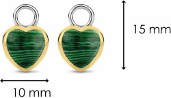 TI SENTO Malachite Heart Ear Charms 9231MA