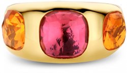 Gold Plated Chunky Three Stone Ring 122850R