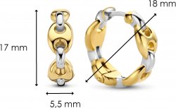 TI SENTO Gold and Silver Coffee Bean Earrings 7877SY