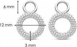 TI SENTO Silver Bobble Circle Ear Charm 9254SI