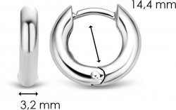 TI SENTO Silver Huggies Earrings  7210SI
