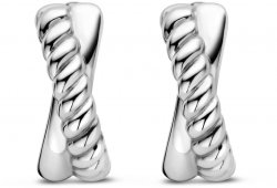 TI SENTO Silver Double Twist Hoop Earrings 7667ST