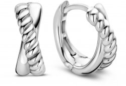 TI SENTO Silver Double Twist Hoop Earrings 7667ST