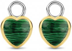 TI SENTO Malachite Heart Ear Charms 9231MA